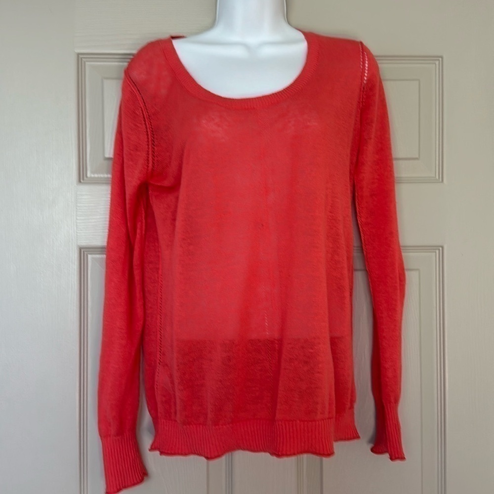 Tommy Bahama Women’s Linen Sweater Coral Colour Breathable Round Neck Size XS